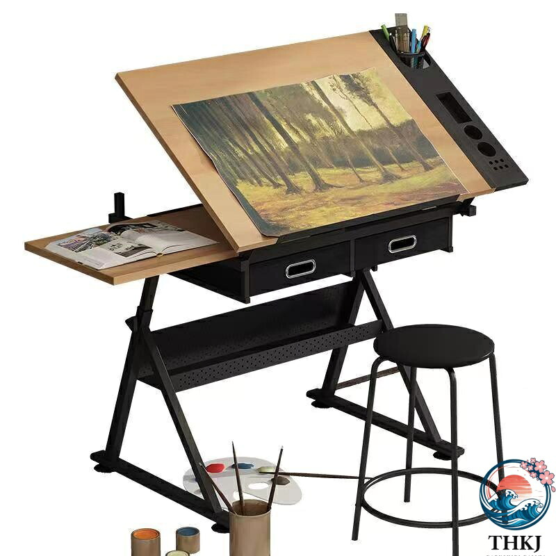 【全品2点で5%OFF】製図テーブル，図面テーブル 高さ調節可能製図テーブル チルト可能なテーブルトップ アートライティング 読書ワークステーション オフィスや自宅用