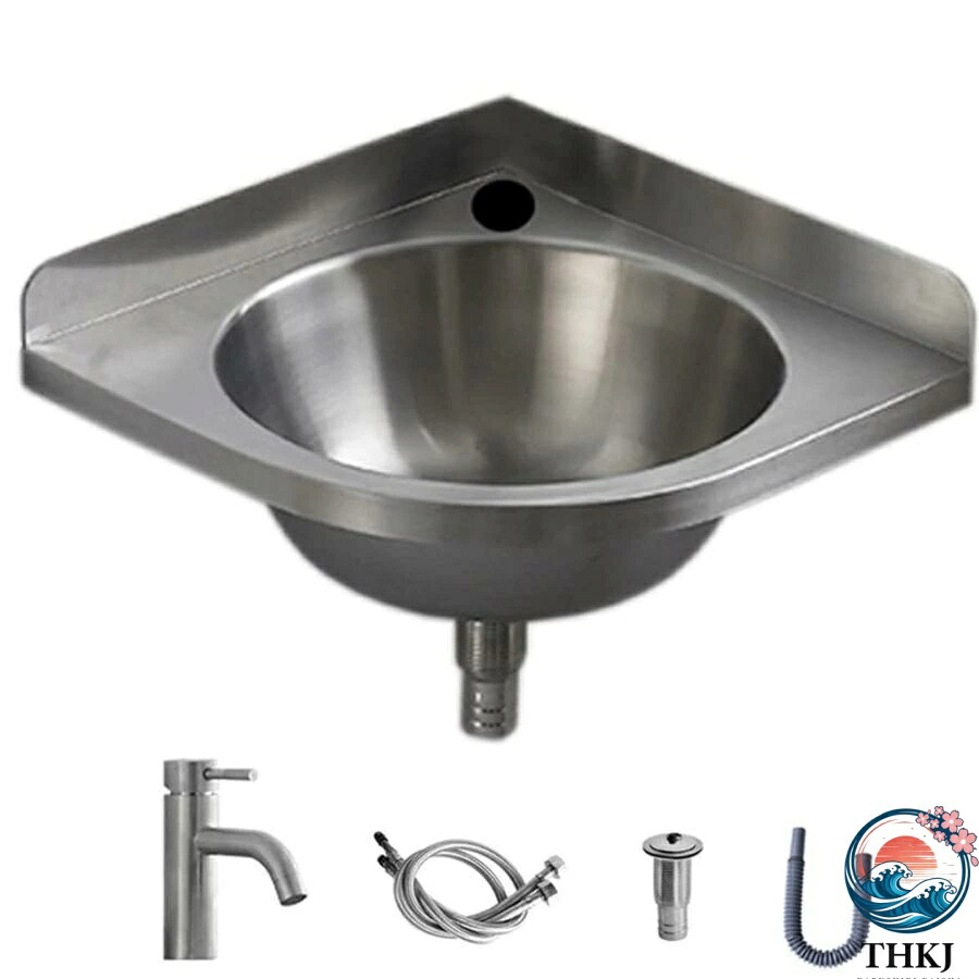 【全品5%ポイント】洗面ボウル 洗面ボール セット コーナー洗面台 洗面器 手洗い器 置き型 手洗いボウル 手洗台 洗面鉢 洗面台 ステンレス製 高級排水金具付き|IROIROlab