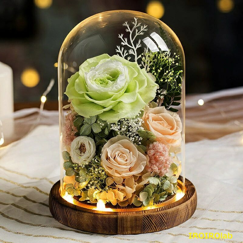 【全品2点で5%OFF】プリザード フラワー 枯れない花 お花 誕生日 花 ギフト 薔薇 ドライフラワー フラワー ギフトガラスドーム LEDライト 手作りのお花 誕生日女友達 母の日感謝お年寄りへの敬意記念日プレゼント 5,854円