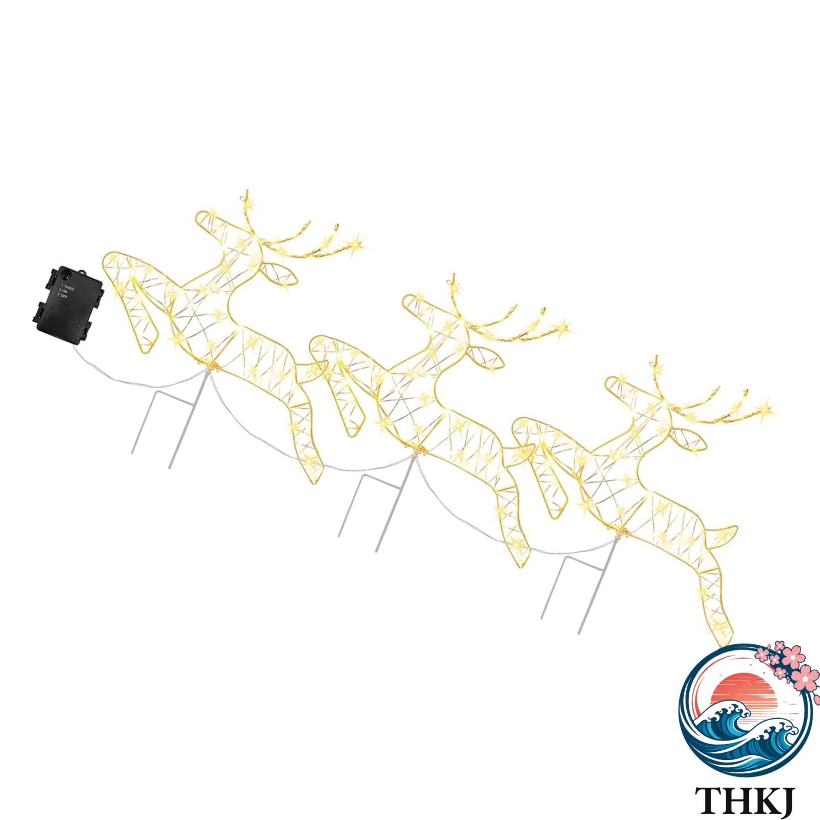 【全品5%ポイント】トナカイ クリスマス パスウェイ ライト アウトドア デコレーション 電池式 パスウェイ マーカー ヤードステークス 3 個｜IROIROlab