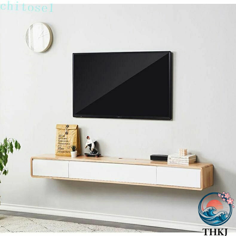【全品2点で5%OFF】壁掛けテレビキャビネット フローティングシェルフ 引き出し付き ルーター DVD 収納 壁面収納家具