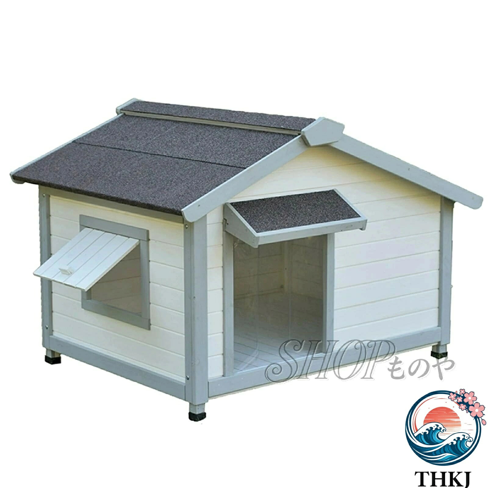 【全品5%尖んがり】室外用材製犬掘ったて小屋 船室表現スタイル 開閉能力のある大屋根 取りはらい底 窓 覆い布 小型犬 中型犬相応う