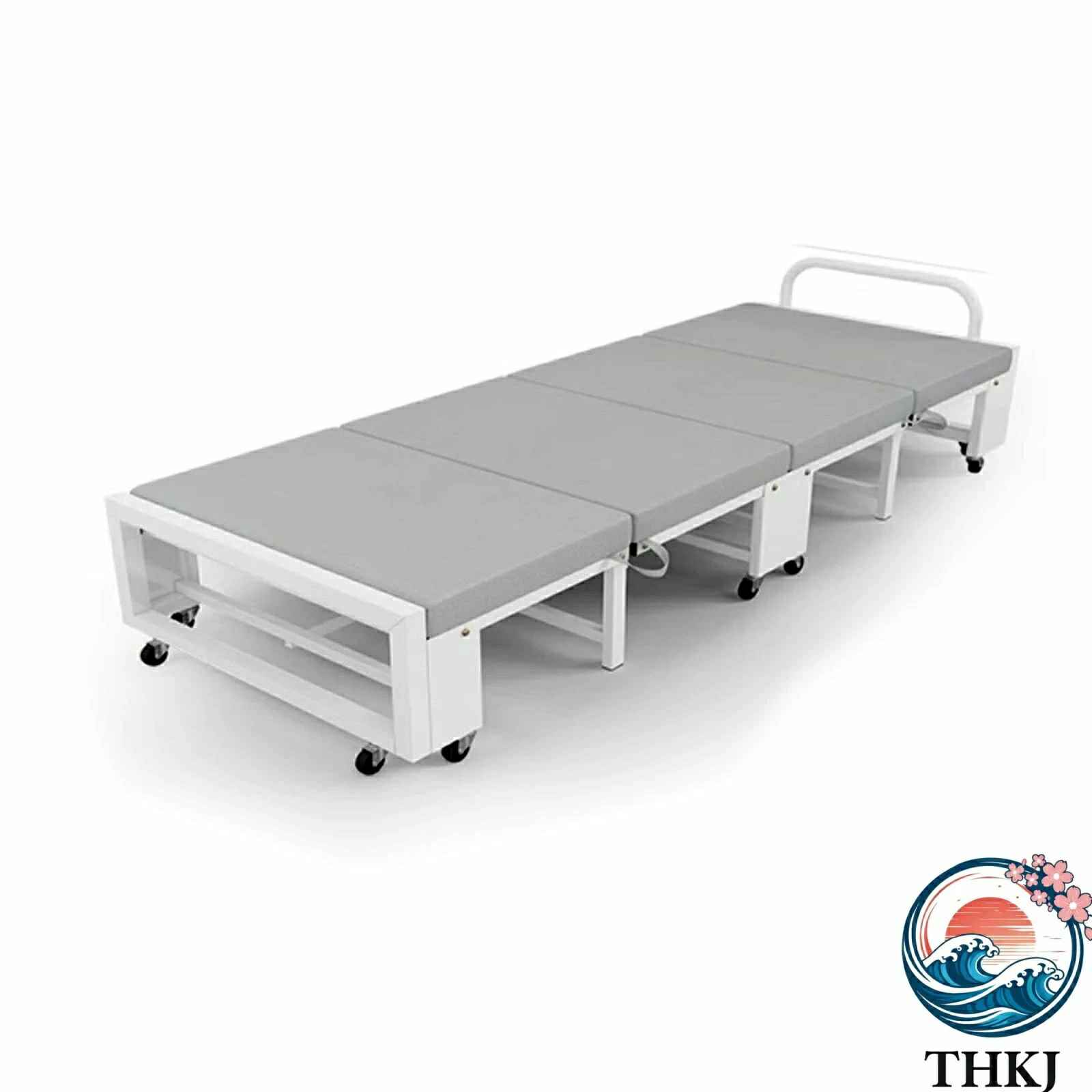 【全品2点で5%OFF】折り畳みベッド マットレス付き 大人用ポータブル折りたたみベッド ダストカバー キャスター付き オフィスでの昼寝用おりたたみベット