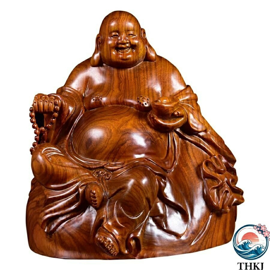 【全品5%尖んがり】布袋 木製神像 木彫り飾りつけ かざり付ける品 縁起物 室内装飾雑貨