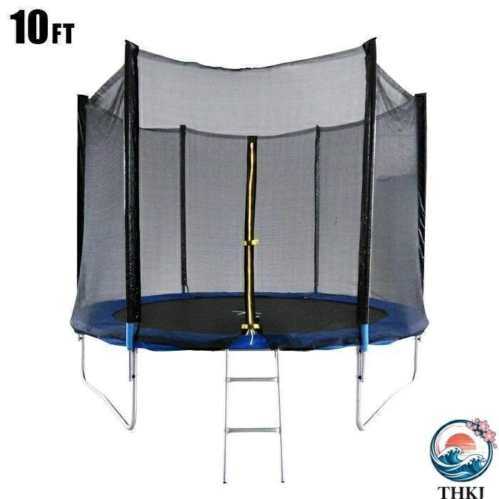 【全品5%尖んがり】トランポリン 大型 10Ft 差しわたし 305糎 安全性のあるセーフティサイバー空間付 昇降ハシゴ付 大型トランポリン 食事制限 筋力形づくる