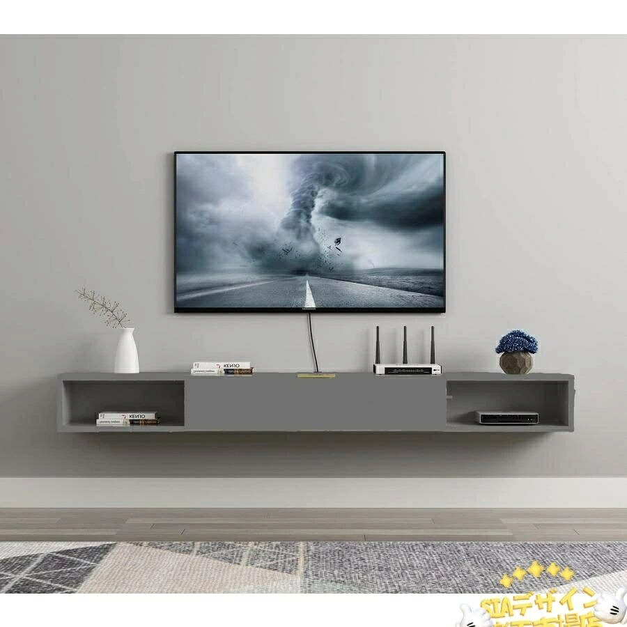 【全品5%尖んがり】飾りものテレビ受像機押し込み フローティング TV 照明ランプ 飾りものコンソール 浮かぶ棚書き割り ルータ ヴィデオディスク 納める