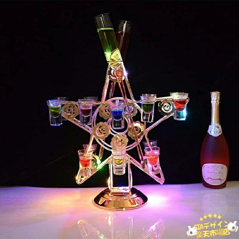 【全品2点で5%OFF】ワイングラス ホルダー ラック LED 酒グラス収納ラック 充電式 カクテルグラス棚