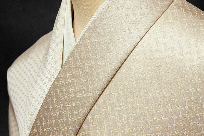 楽天市場】色無地 緞子 七宝文 白青磁【反物1反・胴裏1枚・共色八掛1枚