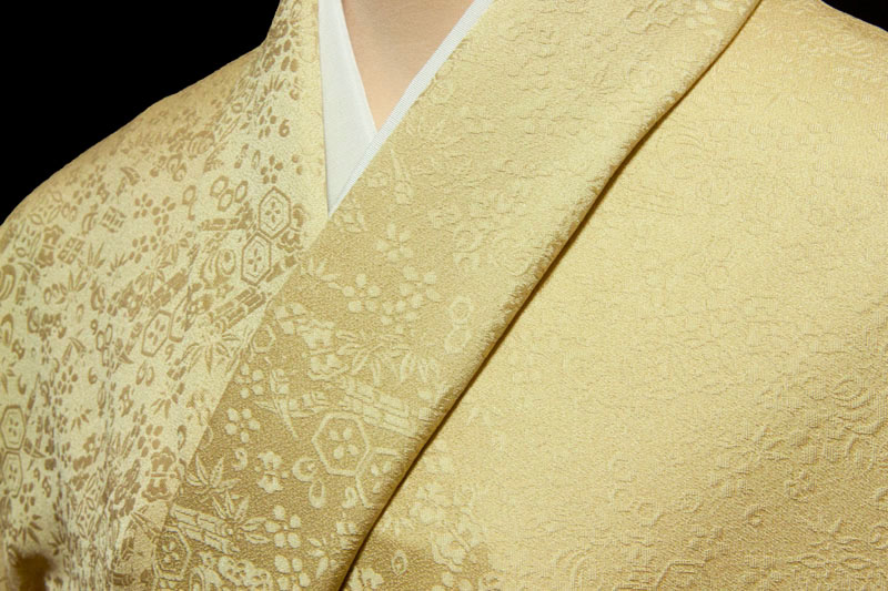 楽天市場】色無地 紋意匠 霞に雪輪文 千草色 : 色無地着物専門 みやこ