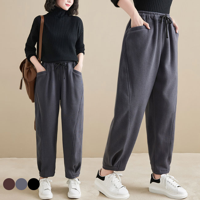 ＼最安8695円!4月末まで／スウェットパンツ 裏起毛 レディース ムートンパンツ 長ズボン ゆったり ジャージパンツ スポーツウェア ボトムス ムートン ブラウン グレー ブラック サルエルパンツ 厚手 冬 裏ボアパンツ