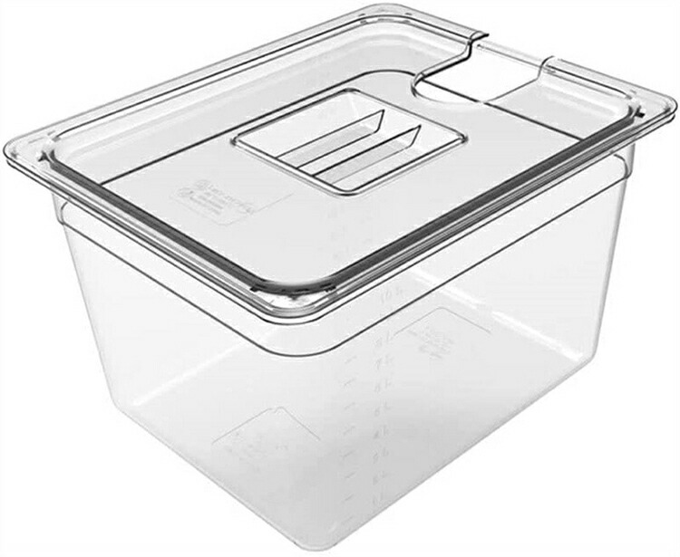 ＼最安2979円!4月末まで／低温調理器 コンテナ 容器 専用タンク 蓋付き 容器蓋 スロークッカー ボックス 収納ケース用の透明 低温調理器専用 フードコンテナー 角型フードコンテナー 大容量 リッド 透明タンク 水位メモリ 耐冷 耐熱 手軽 食品保存容器 スリーブ