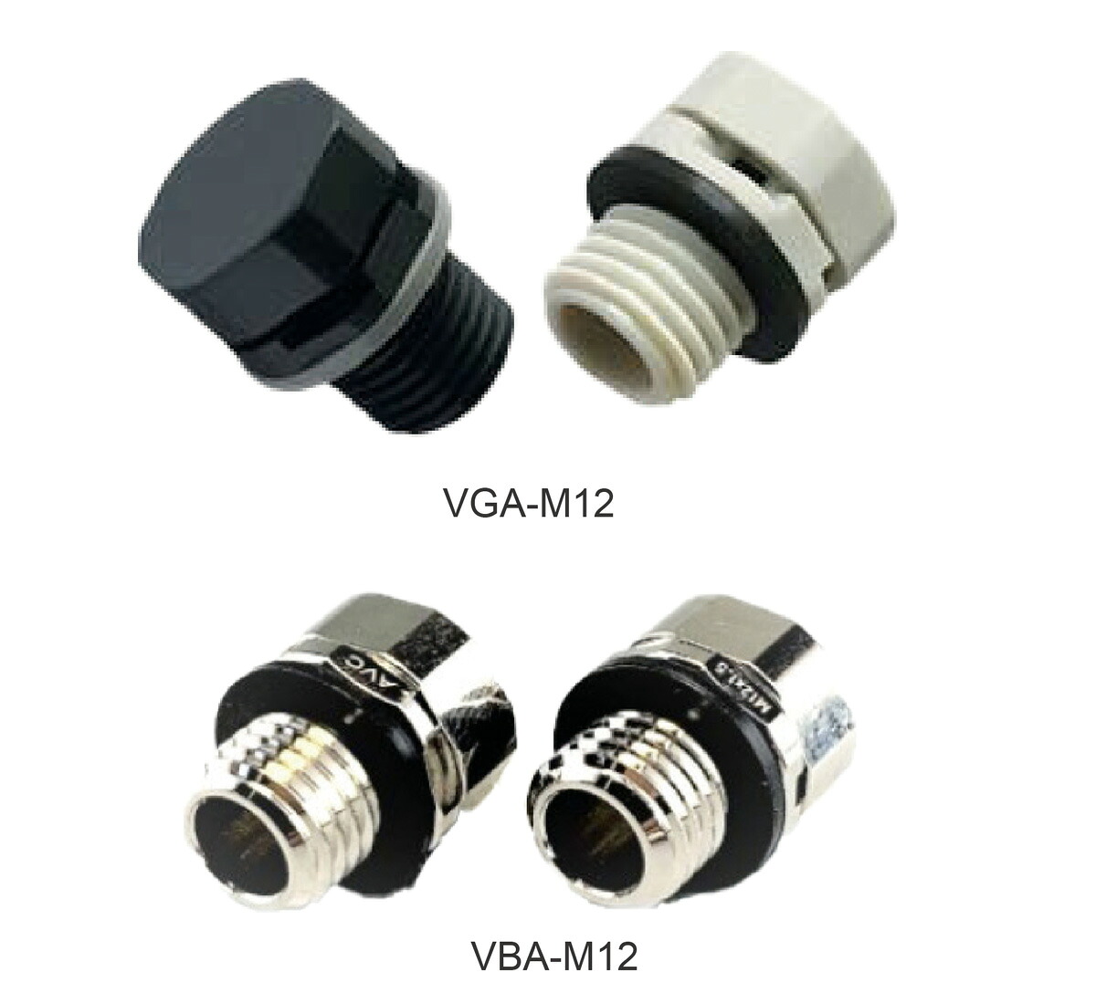日本AVC 排気用防水保護プラグ 黒色 VGA-M12X1.25-B