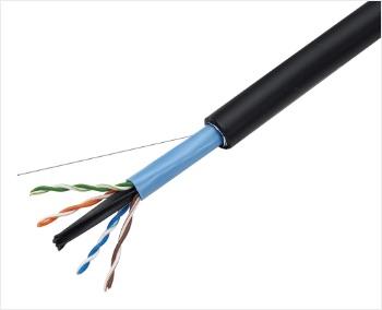 冨士電線 TPCC6-LAP0.5X4P70m Cat6 屋外用UTPケーブル TPCC 6-LAP 0.5mm×4P (黒/薄青) 70m|ISダイレクト店