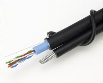 冨士電線 TPCC5-LAP-SSF0.5X4P80m Cat5e 屋外用・自己支持型LANケーブル TPCC 5-LAP-SSF 0.5mm×4P (黒/薄青) 80m