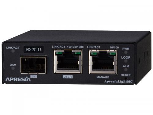 APRESIA APLMCBX20U ApresiaLightMC-BX20U SNMP管理すること役立つこと付媒体変換器 10/100/1000M、SMF1芯、最大限度20粁伝わらす