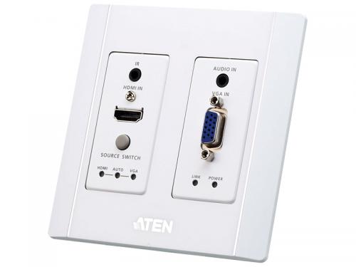 ATEN VE2812AUST HDMI \u0026amp; VGA HDBaseTトランスミッター（USウォール本塁、POH印字機、白いこと）