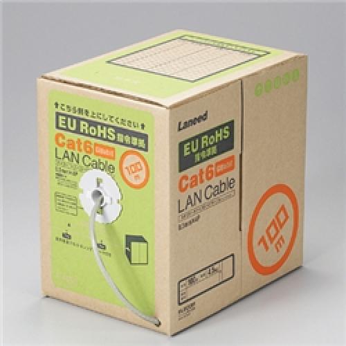 ELECOM LD-CT6/LG100/RS EU RoHS申し付ける判定基準 CAT6相応う ローカルエリアネットワーク有線テレビ 100m/木管巻(ともし火薄墨色)
