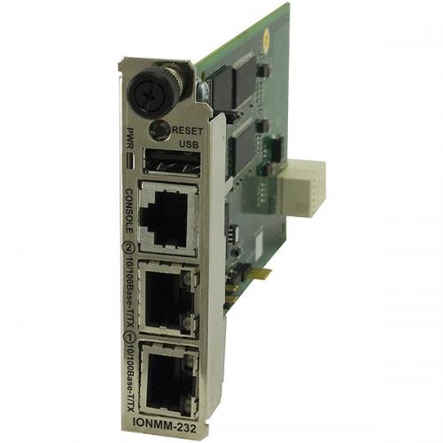 Transition IONMM-232 ION保護することモデュール ( 10/100Base-TX界面×2、RS232 RJ-45 コマンドラインインターフェース界面×1 )