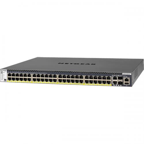 NETGEAR GSM4352PB-100AJS M4300-52G-PoE+ 1000BASE-T 48ポート（PoE+対応） + 10GBASE-T 2ポート + 10G SFP+ 2スロット Layer3マネージスイッチ（スタッカブル） 591W budget