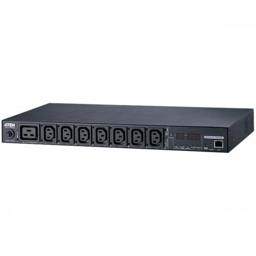 ATEN PE5208B 価値づける役立つこと積み上げる 温湿度検知器相応う 1U印字機8界面eco PDU (IEC 200V 20A)