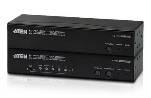 ATEN CE775 VGAデュアルディスプレイ・デスキュー相応う USB KVMエクステンダー