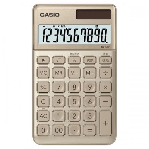 破格値下げ Casio Ns S10 Gd N スタイリッシュ電卓 大判手帳タイプ ゴールド Qdtek Vn