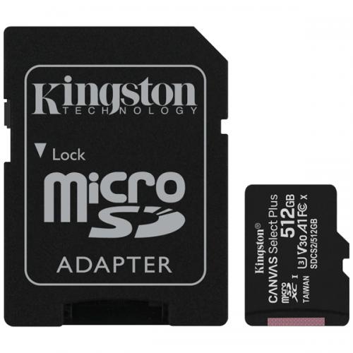入園入学祝い 販売実績No.1 Kingston SDCS2 512GB Canvas Select Plus microSDXCカード Class10 UHS-1 U3 V30 A1 SDアダプタ付属 zrs.si zrs.si