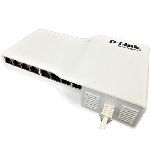 D-Link(ディーリンク) DGS-1008PTP A1 DGS-1008PTP PoE 対応(最大40W給電)タップ型ギガビットアンマネージドスイッチ、10 100 1000BASE-T×8(PoE ×4)、ループ検知遮断機能搭載、電源内蔵、マグネット、5年保証