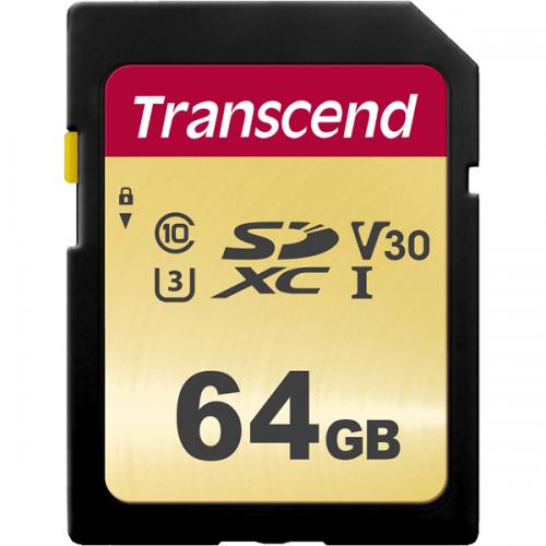 Transcend TS64GSDC500S SDXC歌留多 Class10 UHS-I U3 V30 MLC積み上げる 64GB