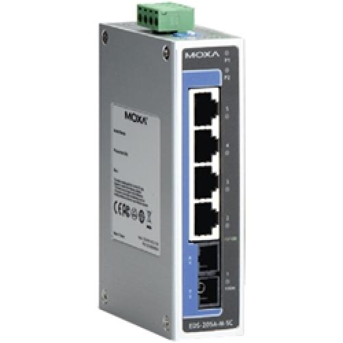 MOXA EDS-205A-M-SC-T アンマネージドスイッチ、4xRJ45 1xマルチSC、T