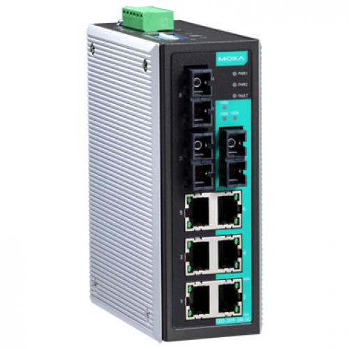 MOXA EDS-309-3M-SC-T アンマネージドスイッチ、6xRJ45 3xマルチSC、Tひな形