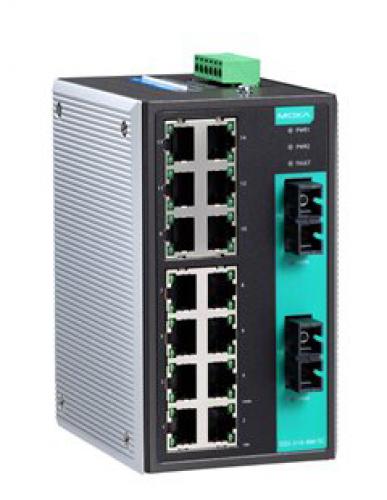 MOXA EDS-316-MM-SC-T アンマネージドスイッチ、14xRJ45 2xマルチSC、Tひな形