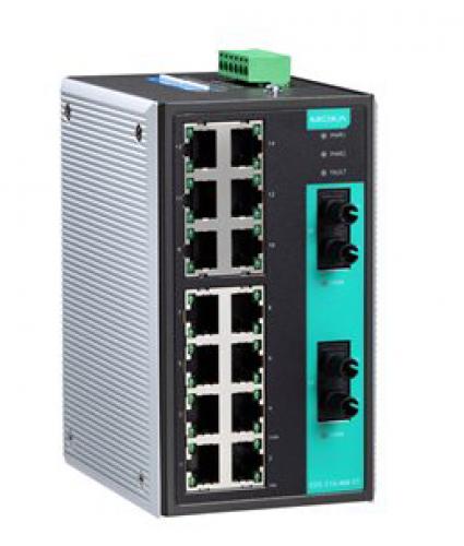 MOXA EDS-316-MM-ST-T アンマネージドスイッチ、14xRJ45 2xマルチST、T青写真