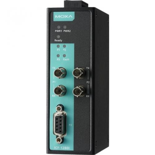 MOXA ICF-1280I-M-ST 2界面実業用PROFIBUS-衣料繊維変換器 マルチST