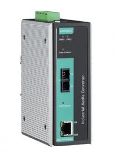 MOXA IMC-P101-S-SC PoE 10/100BaseT（X）⇒100BaseFX媒体変換器、シングルSC