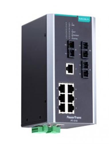MOXA PT-510-3S-SC-48 IEC 61850-3公許マネージドスイッチ 7xRJ45 3xシングルSC 48VDC