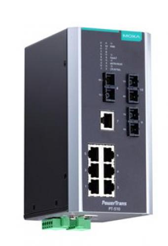 MOXA PT-510-3S-SC-HV IEC 61850-3公許マネージドスイッチ 7xRJ45 3xシングルSC