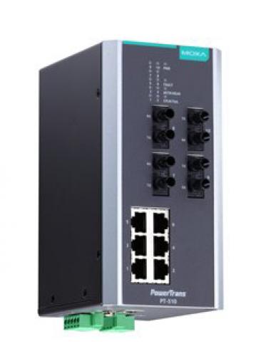 MOXA PT-510-4M-ST-24 IEC 61850-3公許マネージドスイッチ 6xRJ45 4xマルチST 24VDC