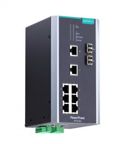MOXA PT-510-MM-LC-24 IEC 61850-3公証マネージドスイッチ 8xRJ45 2xマルチLC 24VDC