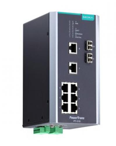 MOXA PT-510-MM-LC-48 IEC 61850-3公証マネージドスイッチ 8xRJ45 2xマルチLC 48VDC