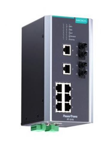 MOXA PT-510-MM-ST-24 IEC 61850-3公証マネージドスイッチ 8xRJ45 2xマルチST 24VDC