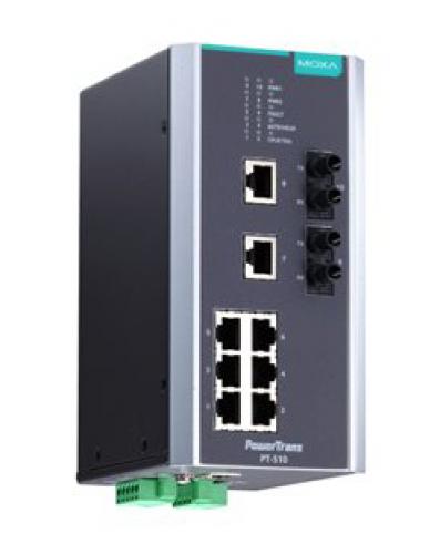 MOXA PT-510-MM-ST-48 IEC 61850-3公証マネージドスイッチ 8xRJ45 2xマルチST 48VDC