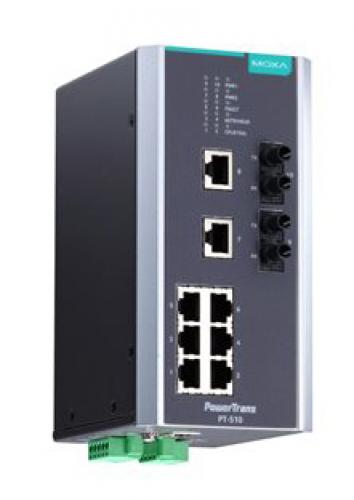 MOXA PT-510-MM-ST-HV IEC 61850-3公証マネージドスイッチ 8xRJ45 2xマルチST
