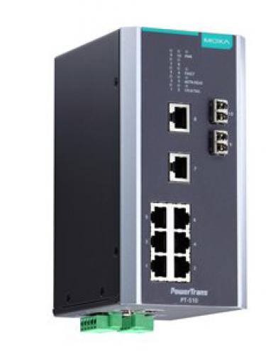 MOXA PT-510-SS-LC-24 IEC 61850-3公証マネージドスイッチ 8xRJ45 2xシングルLC 24VDC