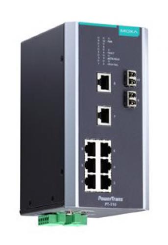 MOXA PT-510-SS-LC-48 IEC 61850-3公証マネージドスイッチ 8xRJ45 2xシングルLC 48VDC