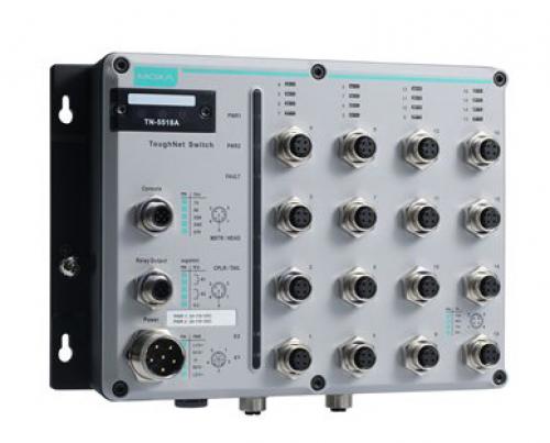 MOXA TN-5518A-2GTX-WV-CT-T 16界面M12マネージド・イーサネットスイッチ