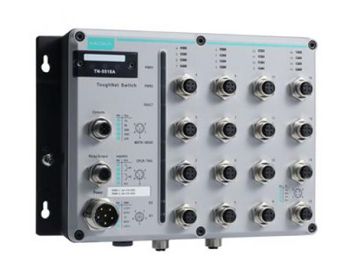 MOXA TN-5518A-2GTX-WV-T 16界面M12マネージド・イーサネットスイッチ