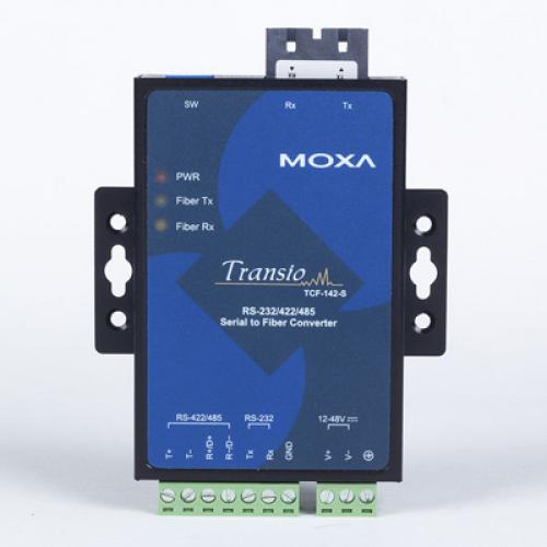 MOXA TCF-142-M-SC-T RS-232C/422/485⇒衣料繊維変換器、マルチ流行り物/SC繋ぎ/T模範例