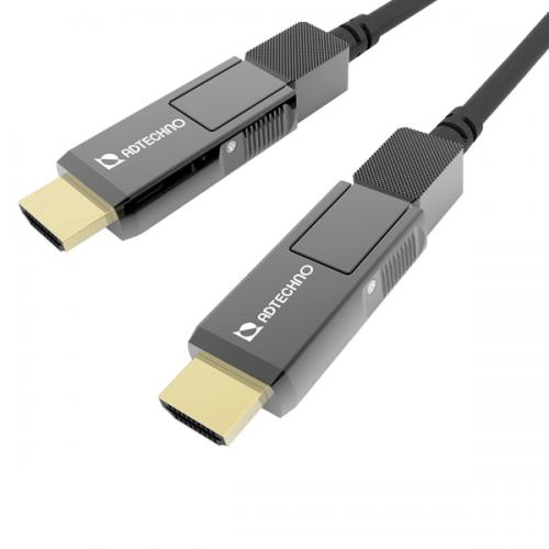 ADTECHNO AHG-100M 18Gbpsフルスペック相応う 高甚だしい光衣料繊維脱着式HDMI有線テレビ 100m