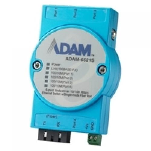 アドバンテック ADAM-6521S-AE ADAM-6500続きもの シングルモードファイバーポート付 5界面実業用10/100Mbpsイーサネットスイッチ